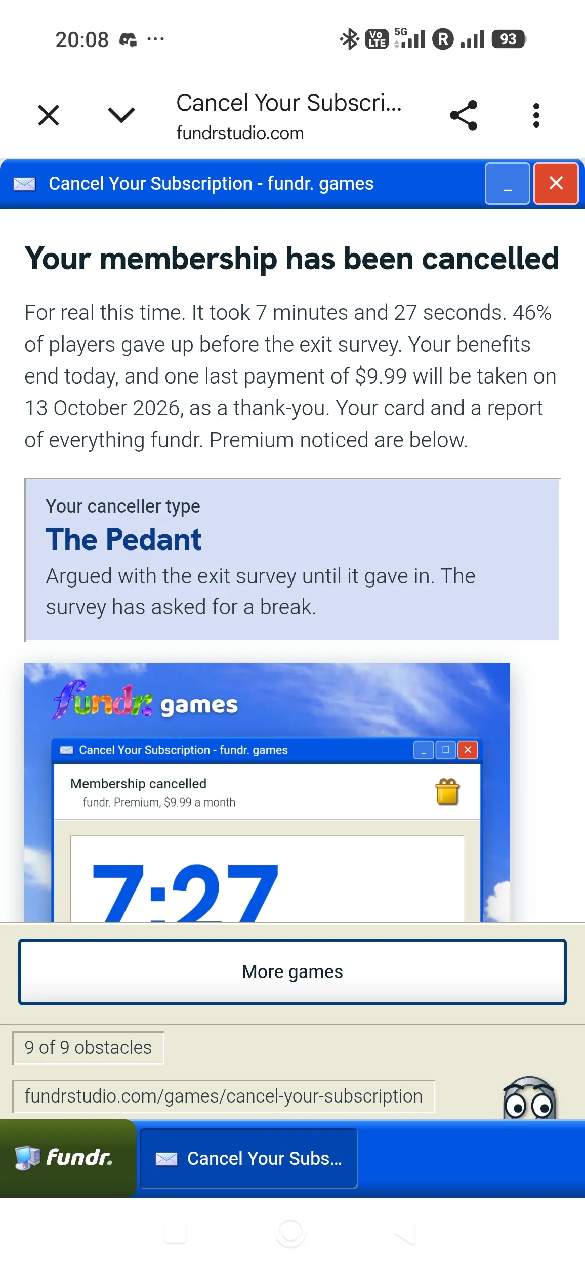 В браузерной игре Cancel Your Subscription нужно пройти девять испытаний, чтобы отменить подписку #1