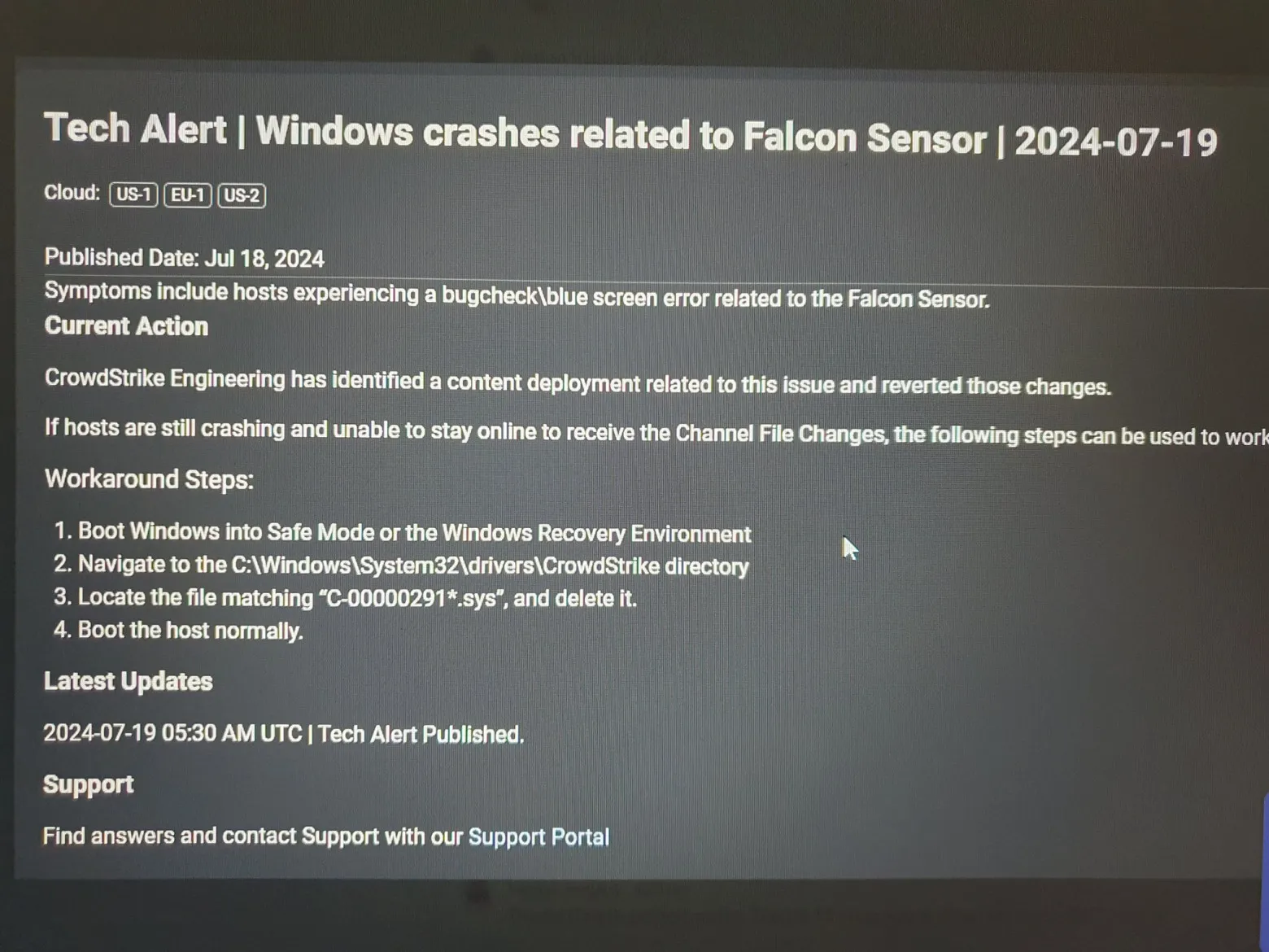 Сбой в Windows на ПК и серверах после обновления CrowdStrike затронул IT-инфраструктуру компаний, банков и аэропортов #13