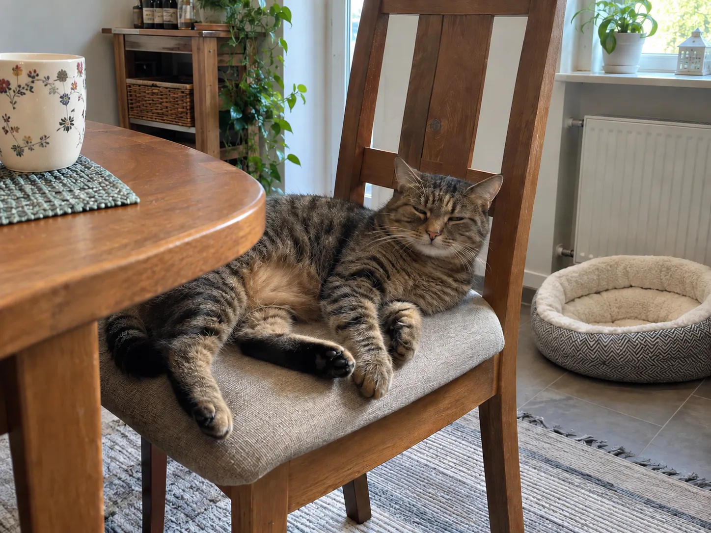 Котя занял хозяйский стул