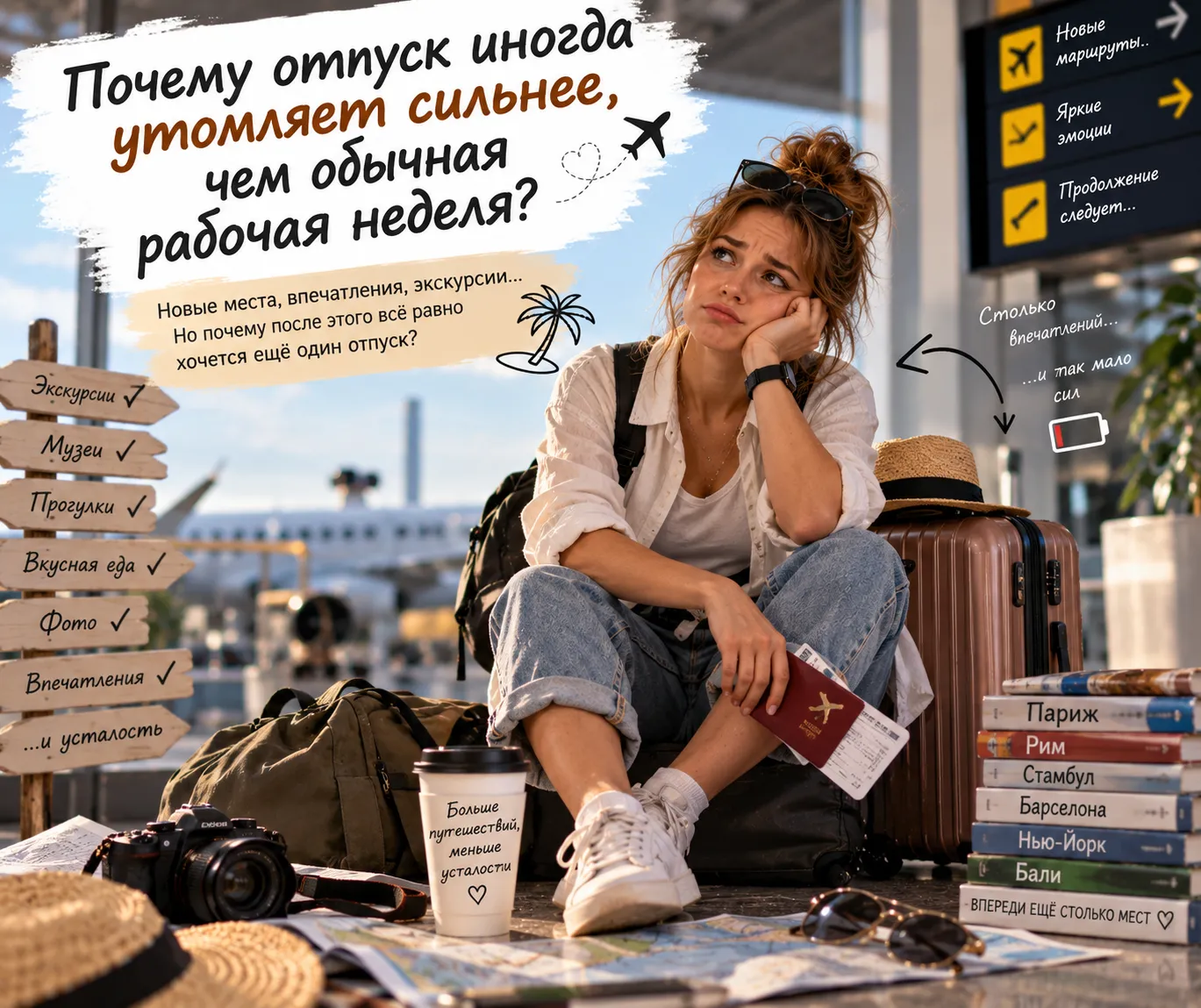 Иногда отпуск превращается в марафон впечатлений — и вместо отдыха домой возвращаешься с приятными воспоминаниями, фотографиями и… желанием ещё немного полежать