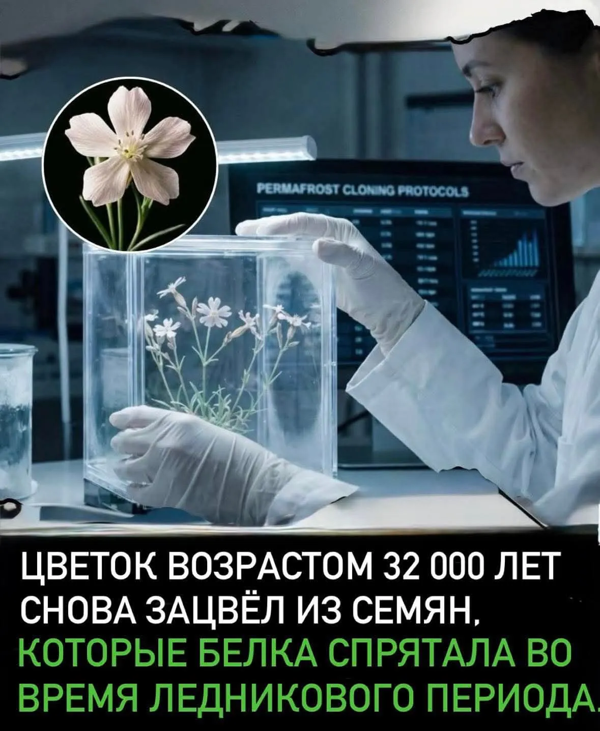 32‑тысячелетний цветок из вечной мерзлоты вновь зацвел. #2