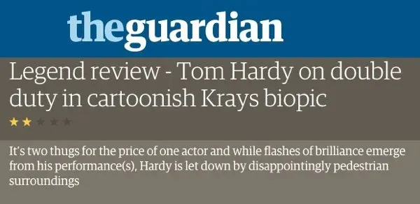 Отзыв "The Guardian" на х/ф "Легенда"