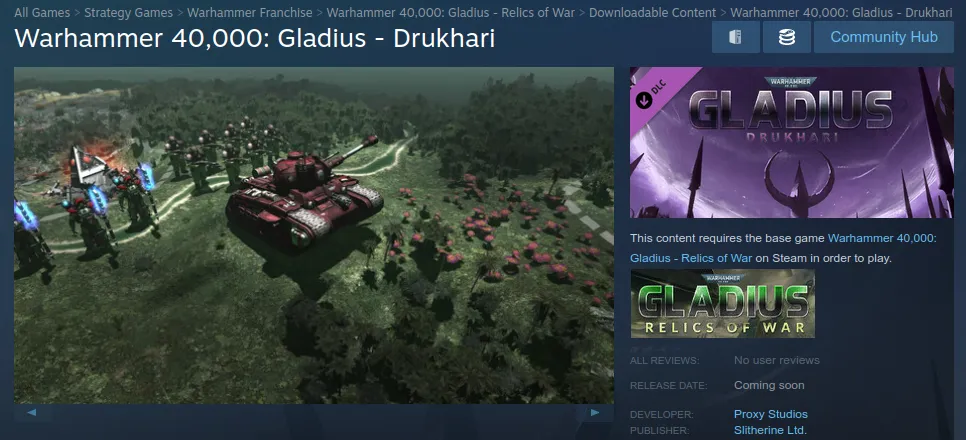 Warhammer 40,000: Gladius - Drukhari выйдет 30 ноября #1