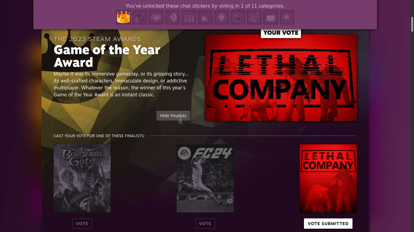 Steam's GOTY 2023 какой-то странный #1