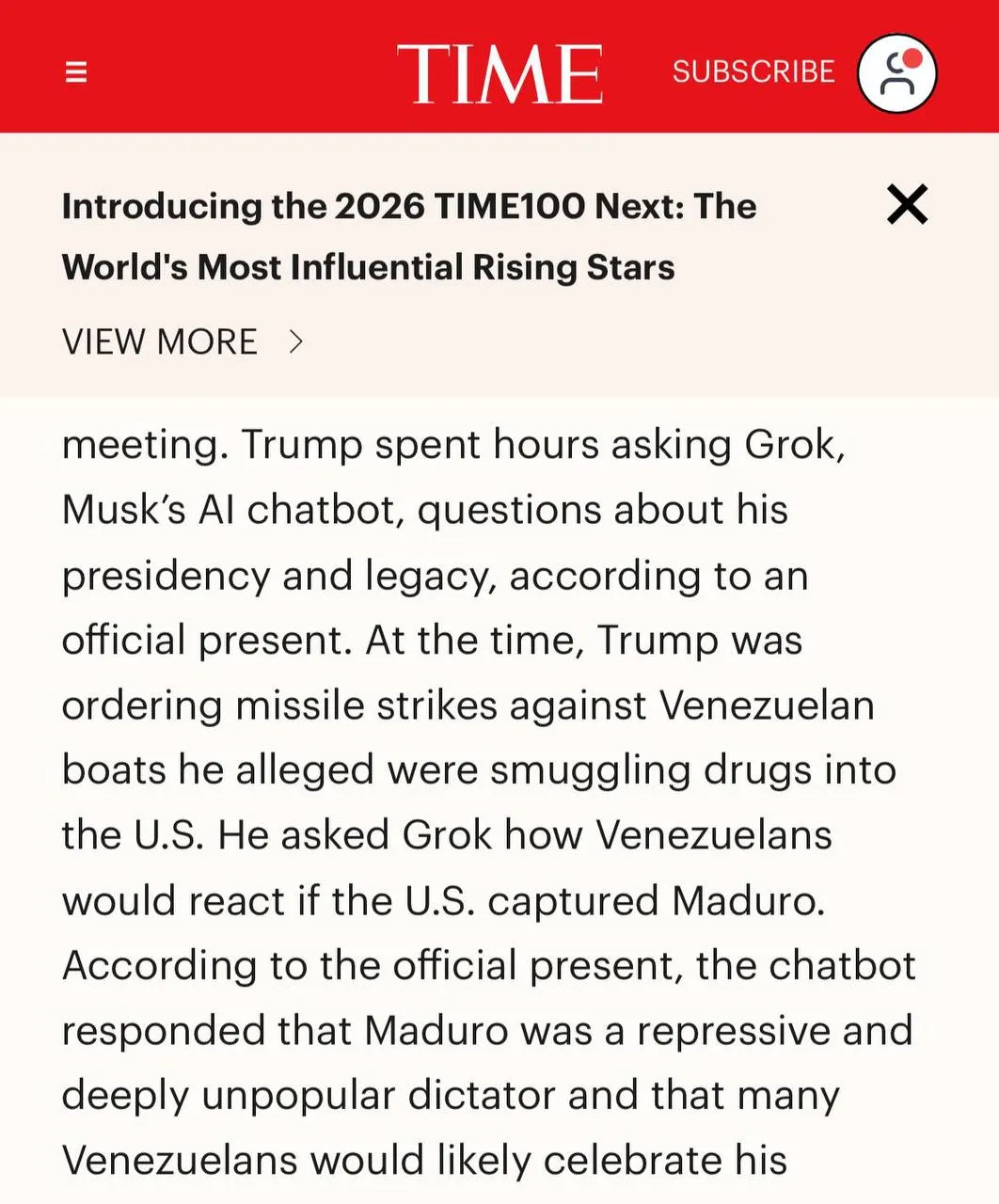Трамп консультировался с ИИ перед операцией по захвату Мадуро — Time #1