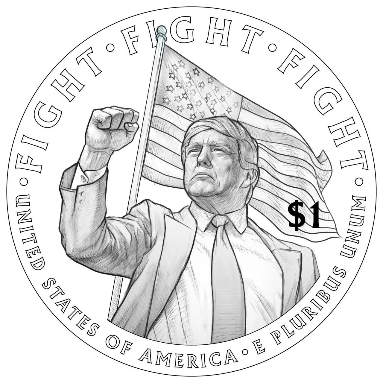 Монета с изображением Дональда Трампа #3