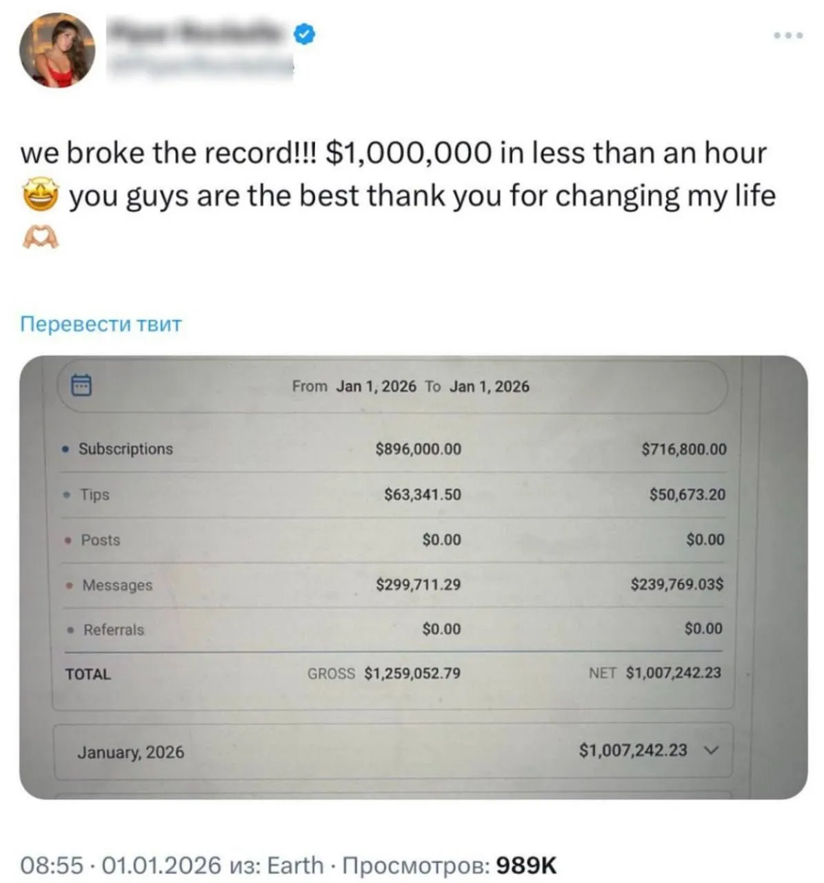 Миллион за час: как OnlyFans‑модель заработала $1 000 000, выложив нюдсы в новогоднюю ночь #3