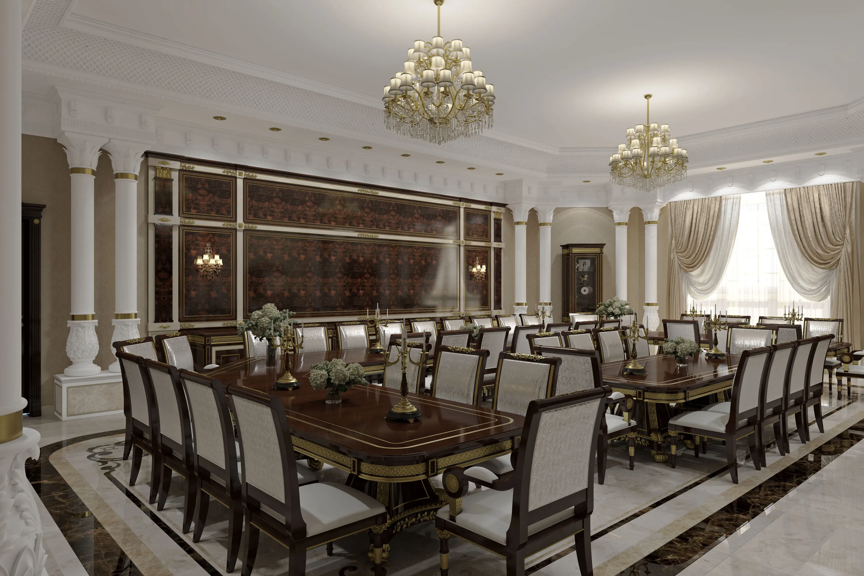 10. Пару рендеров (моих). Обеденный зал