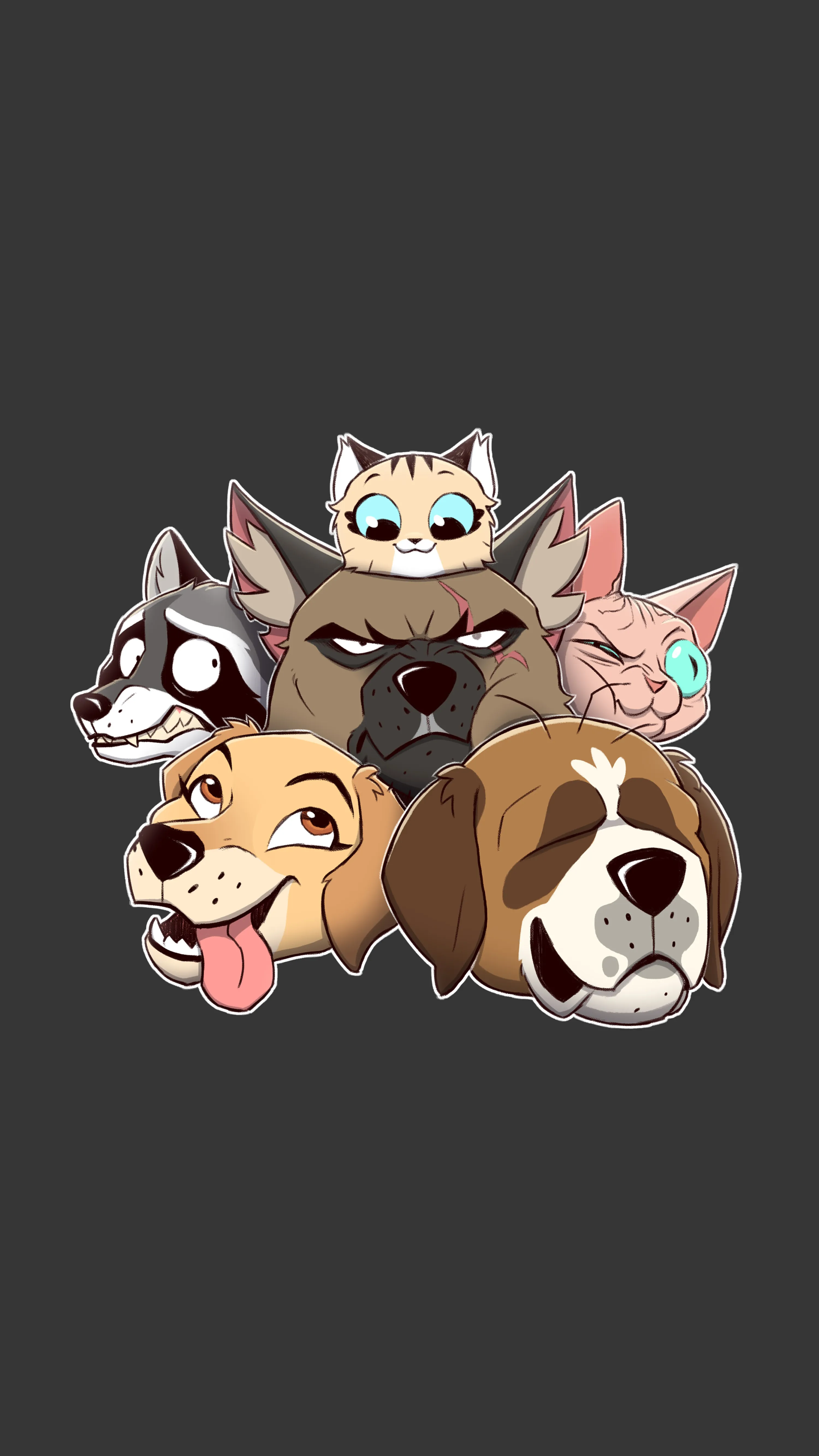 Pixie & Brutus - heads wallpaper (light & dark) #2