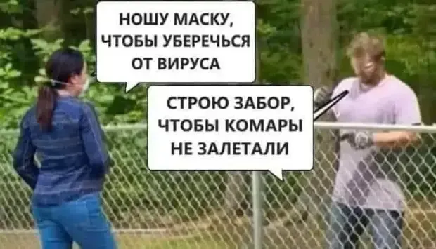 Что маска от вирусов, что забор от комаров - один результат! #1