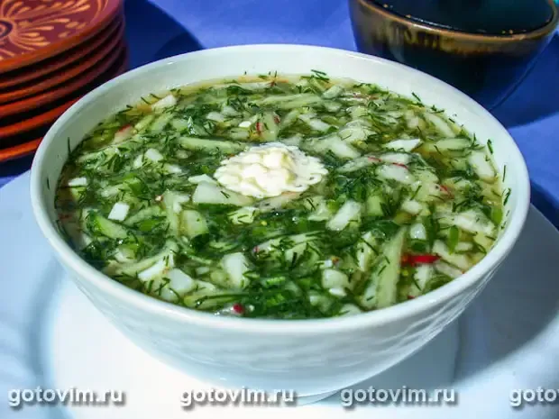 Несколько рецептов окрошки на квасе: с мясом, без мяса, с колбасой  #2