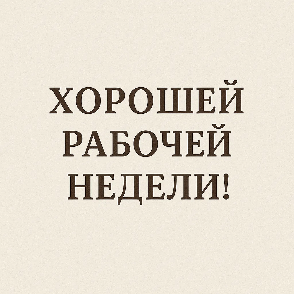 Хорошей недели! #1