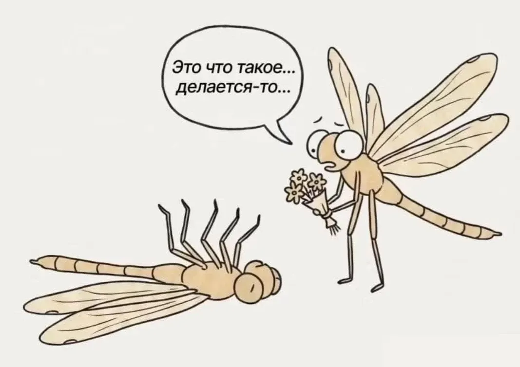 А вы знали, что самки стрекоз притворяются мёртвыми, чтобы избежать общения с назойливыми ухажерами?  #3