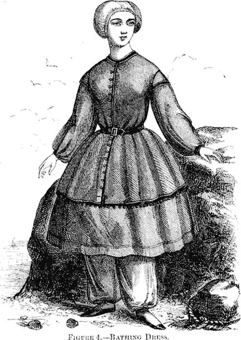 Дамский купальный костюм. Англия, 1858 год