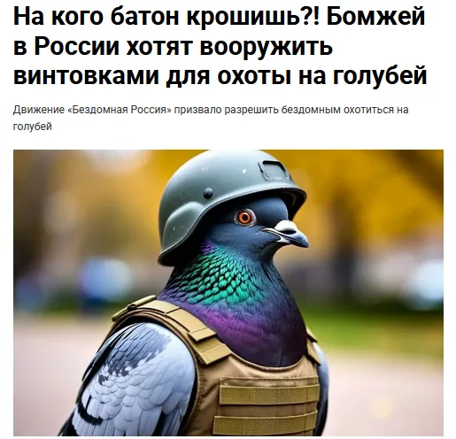 Бомжам в России хотят выдать пневматы для... охоты на голубей #1