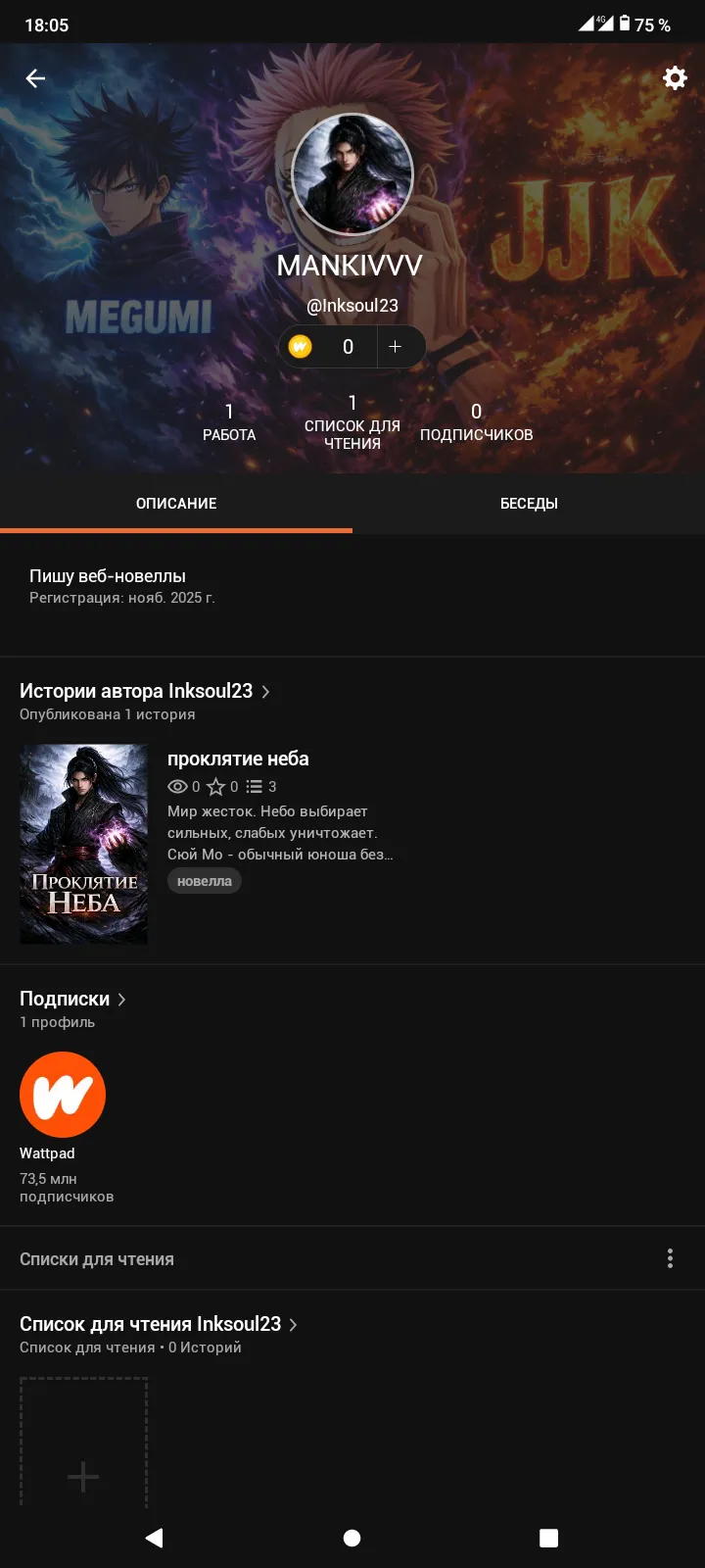 Начинаю писать веб‑новеллу на Wattpad #2