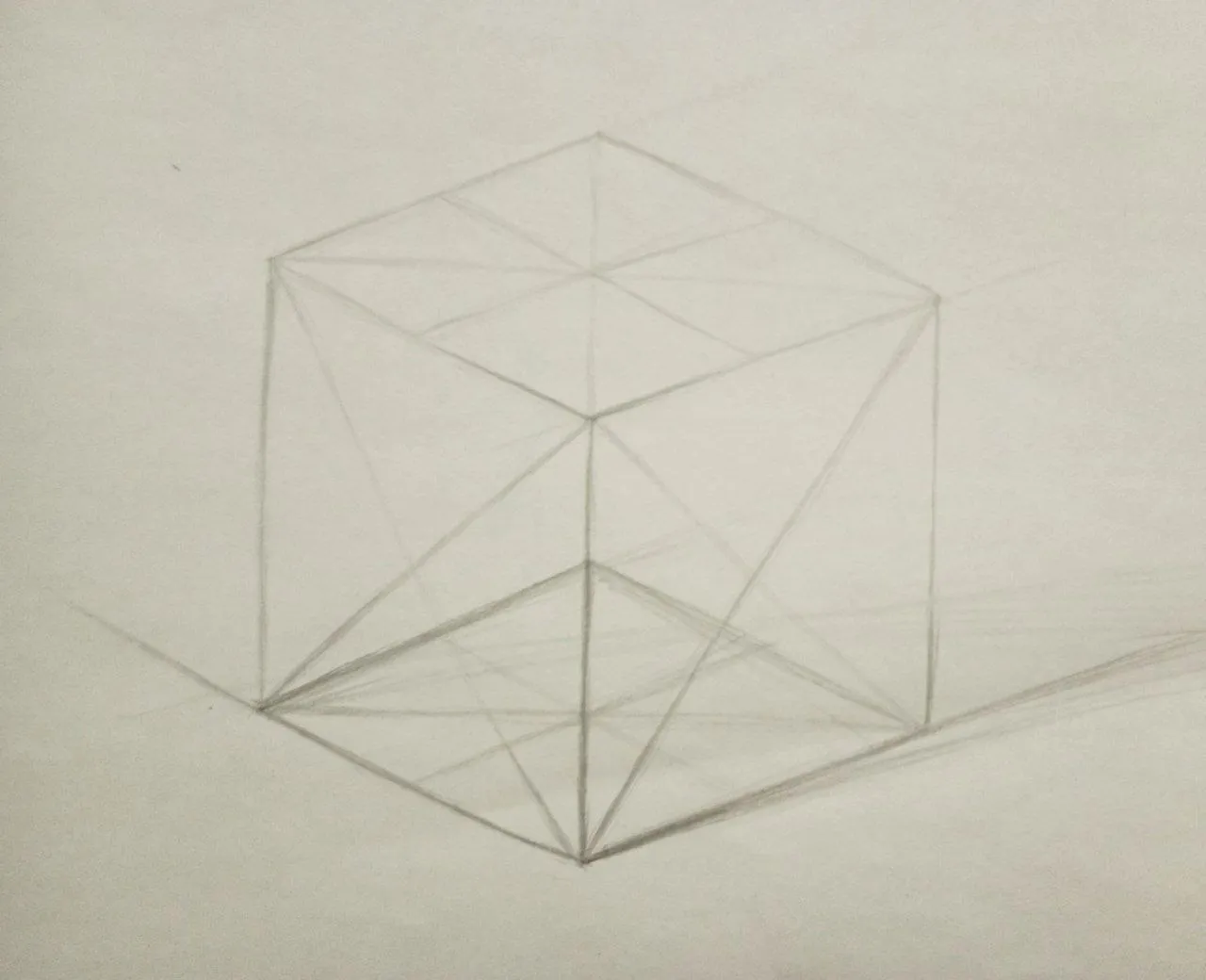My Second Attempt at Drawing a Cube in Academic Drawing #2