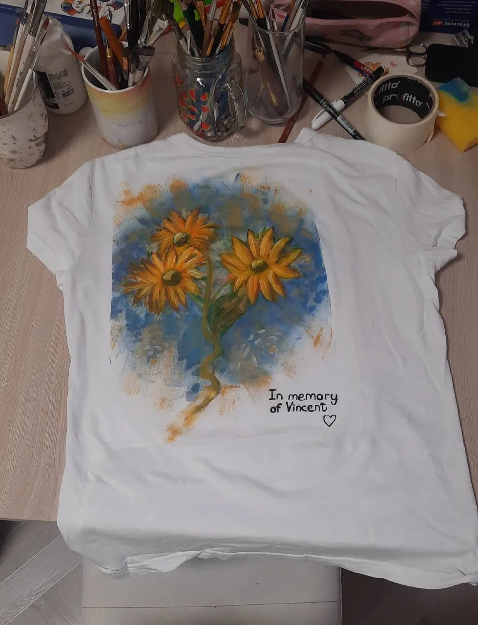 Роспись футболки 🌻 #3